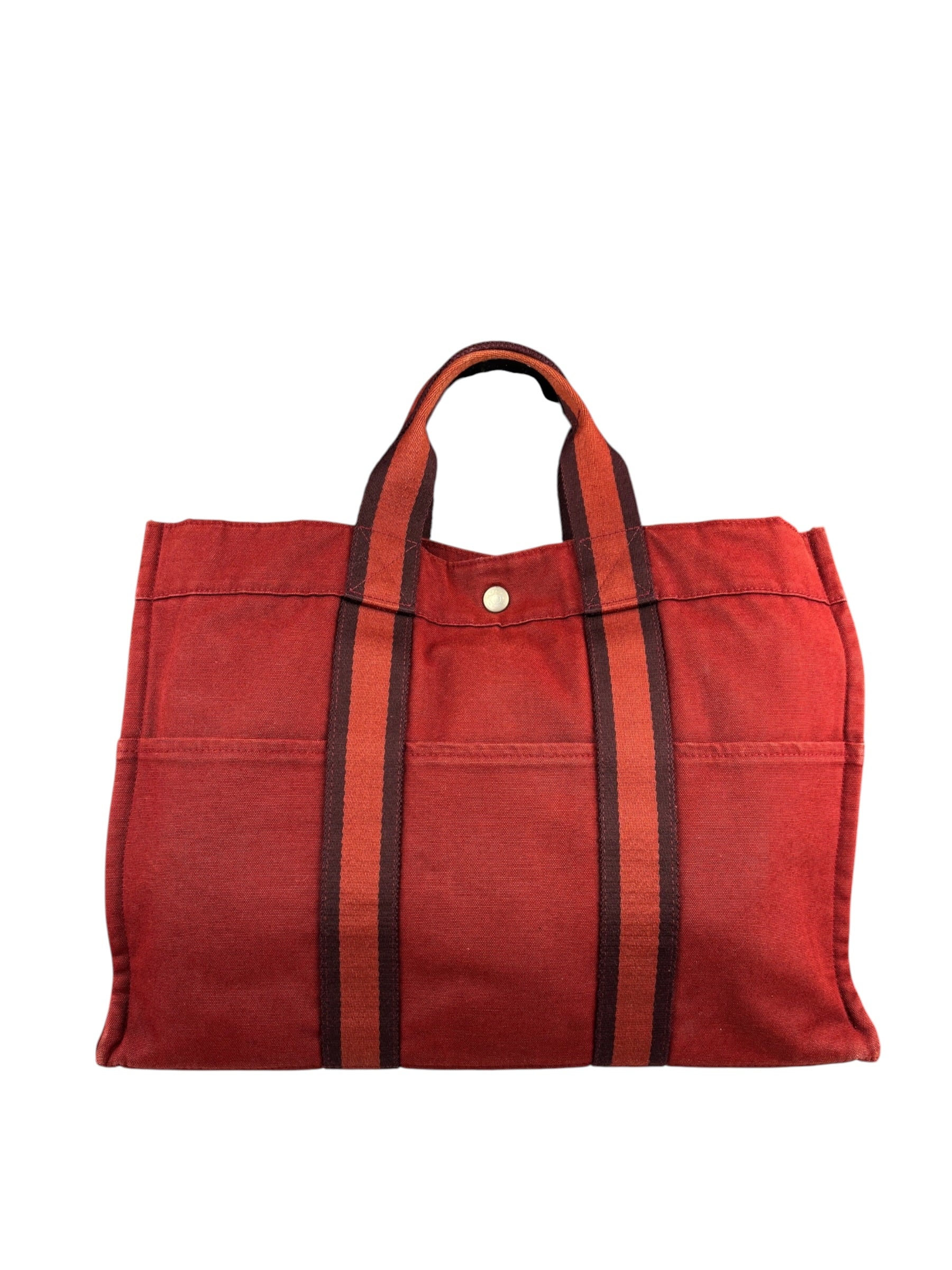 Hermes Vintage Red Denim Fourre-Tout Tote