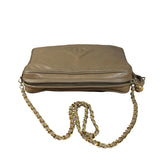 Chanel Tan Beige Chevron Leather Camera Case