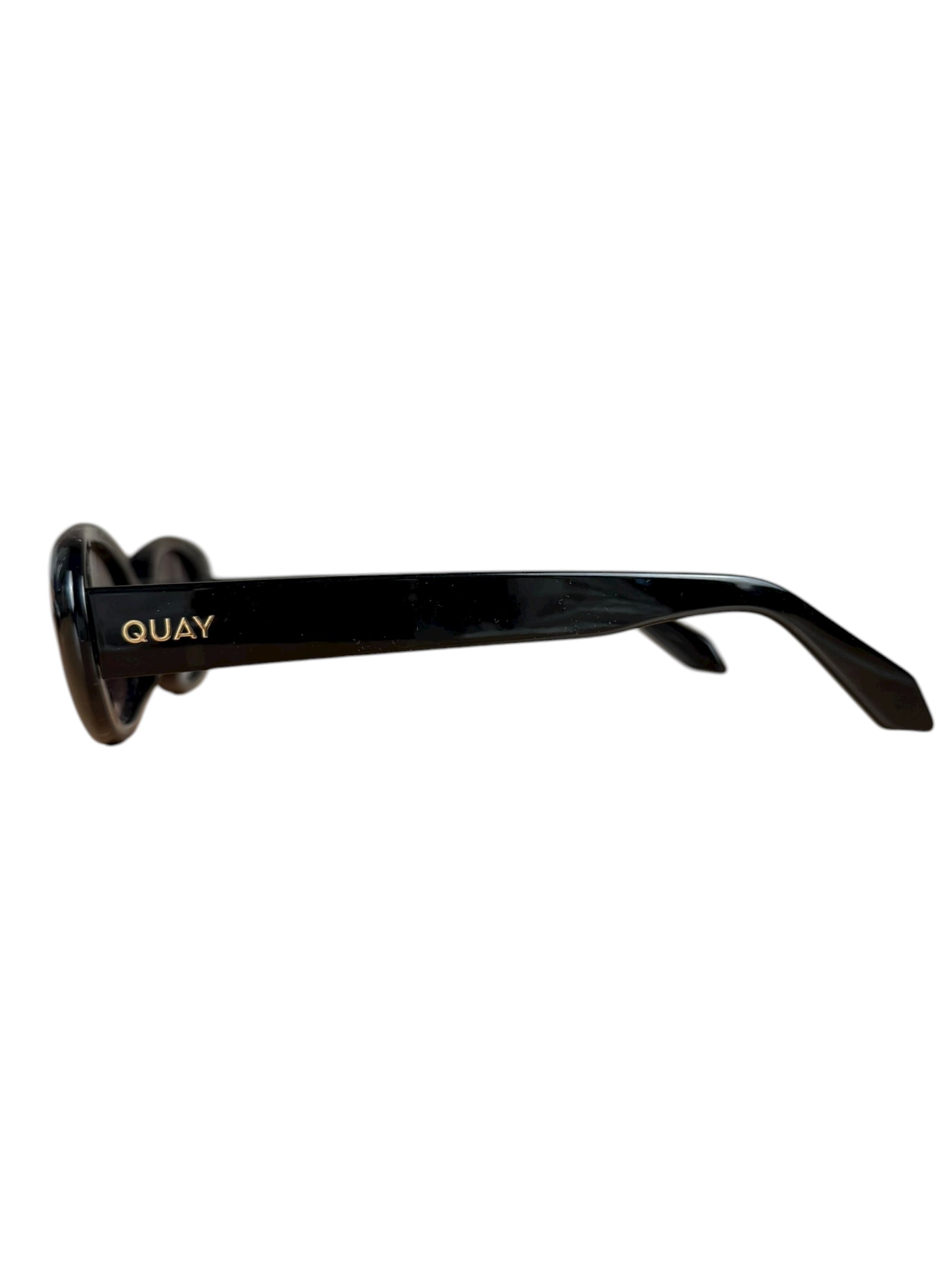 Quay Black Thin Sunglasses
