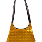 Chanel Mustard Yellow Patent Leather Chocolate Bar Hobo Bag 2002