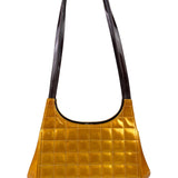 Chanel Mustard Yellow Patent Leather Chocolate Bar Hobo Bag 2002