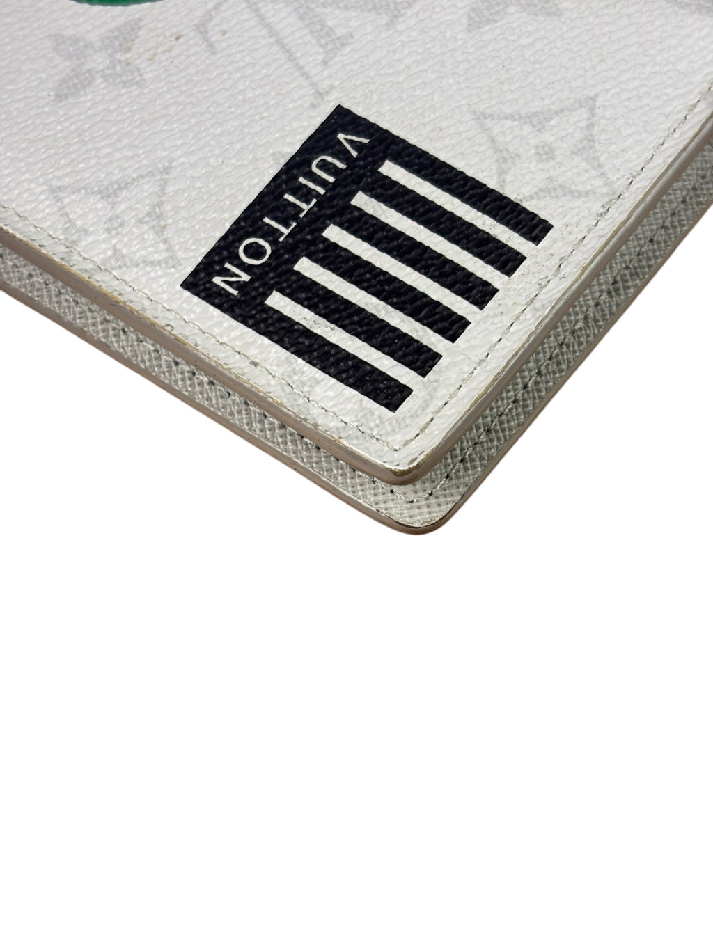 Louis Vuitton Grey Monogram Logo Story Brazza Flap Wallet