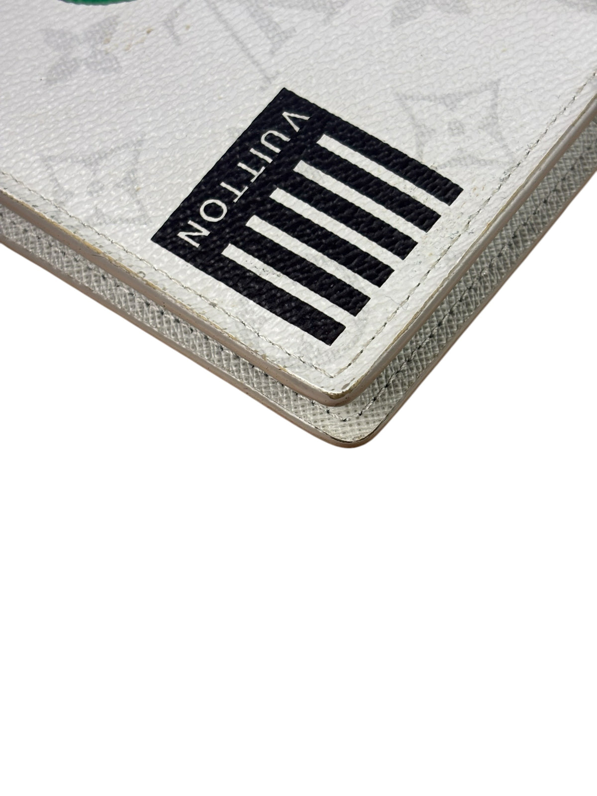 Louis Vuitton Grey Monogram Logo Story Brazza Flap Wallet