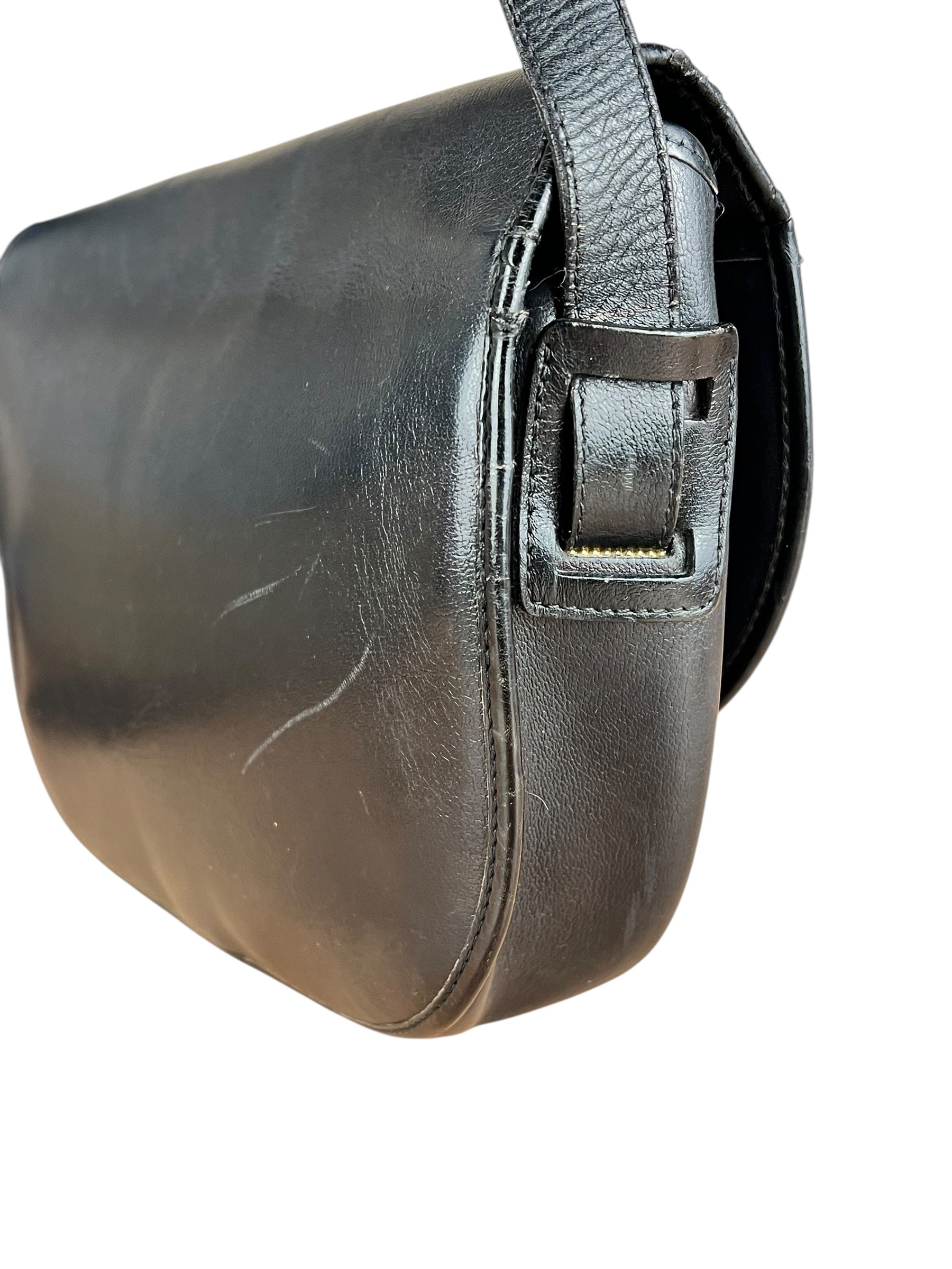 Dior Black Leather Vintage Flap Shoulder Bag