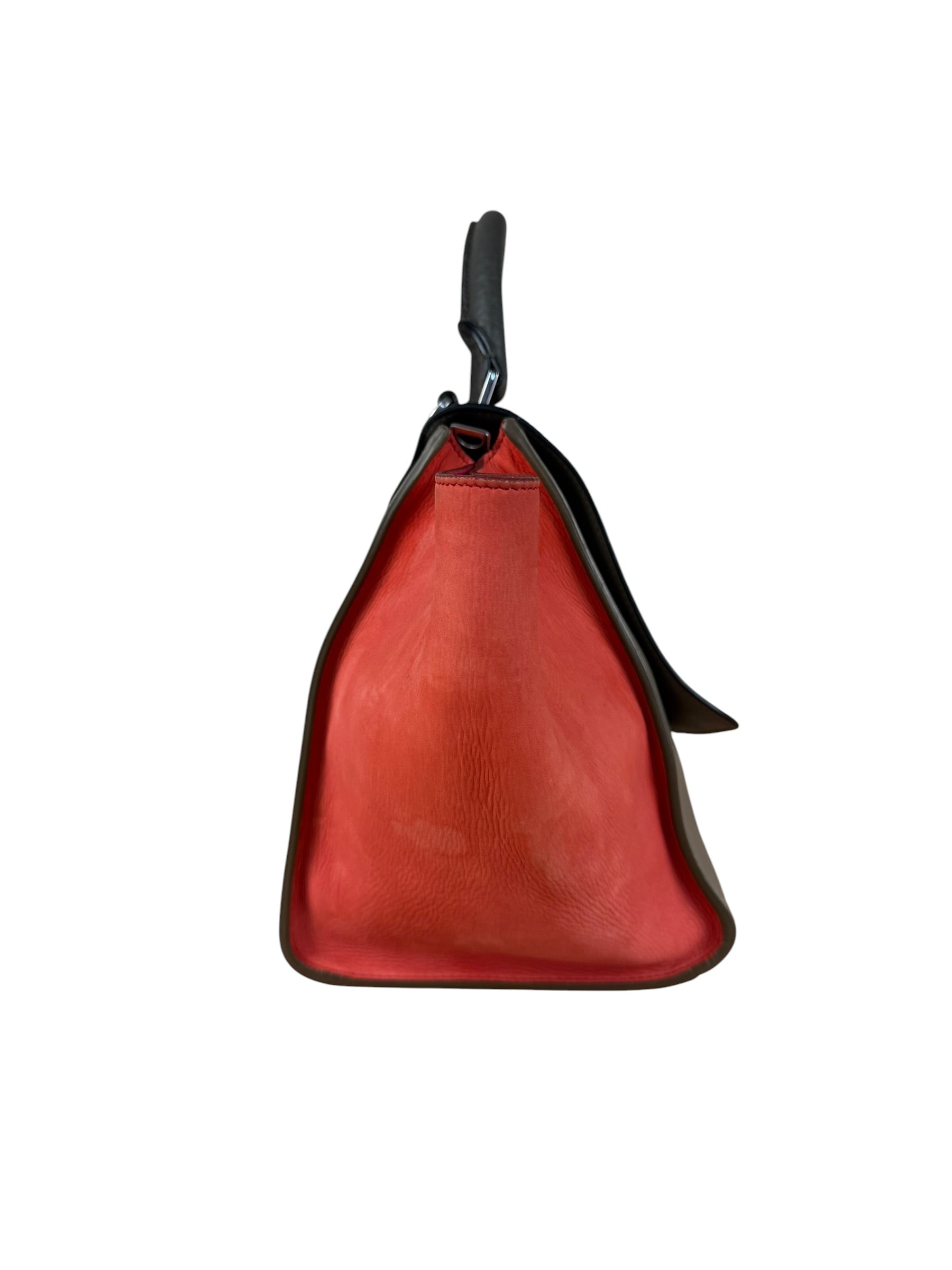 Celine Tricolor Trapeze Pebbled Leather Hand Bag