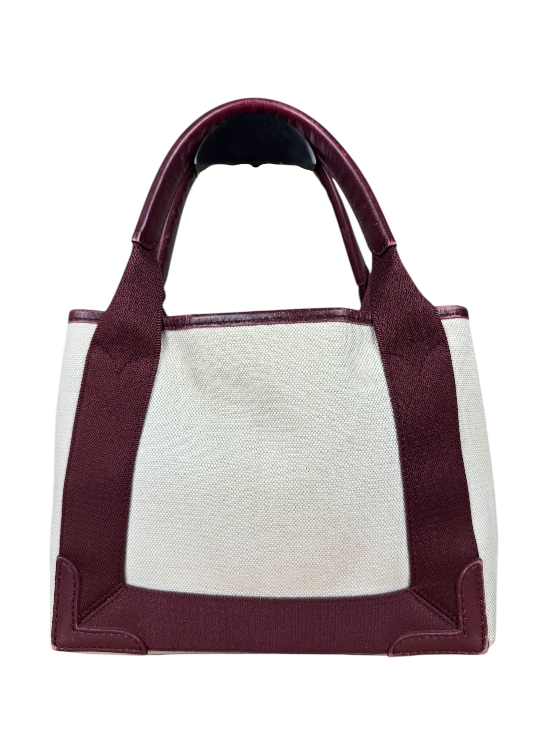 Balenciaga Canvas Maroon Cabas XS Tote Bag