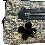 Chanel Black/Beige Tweed Clover Hobo Shoulder Bag '05-'06