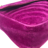 Gucci Magenta Velvet Marmont Matelasse Shoulder Bag
