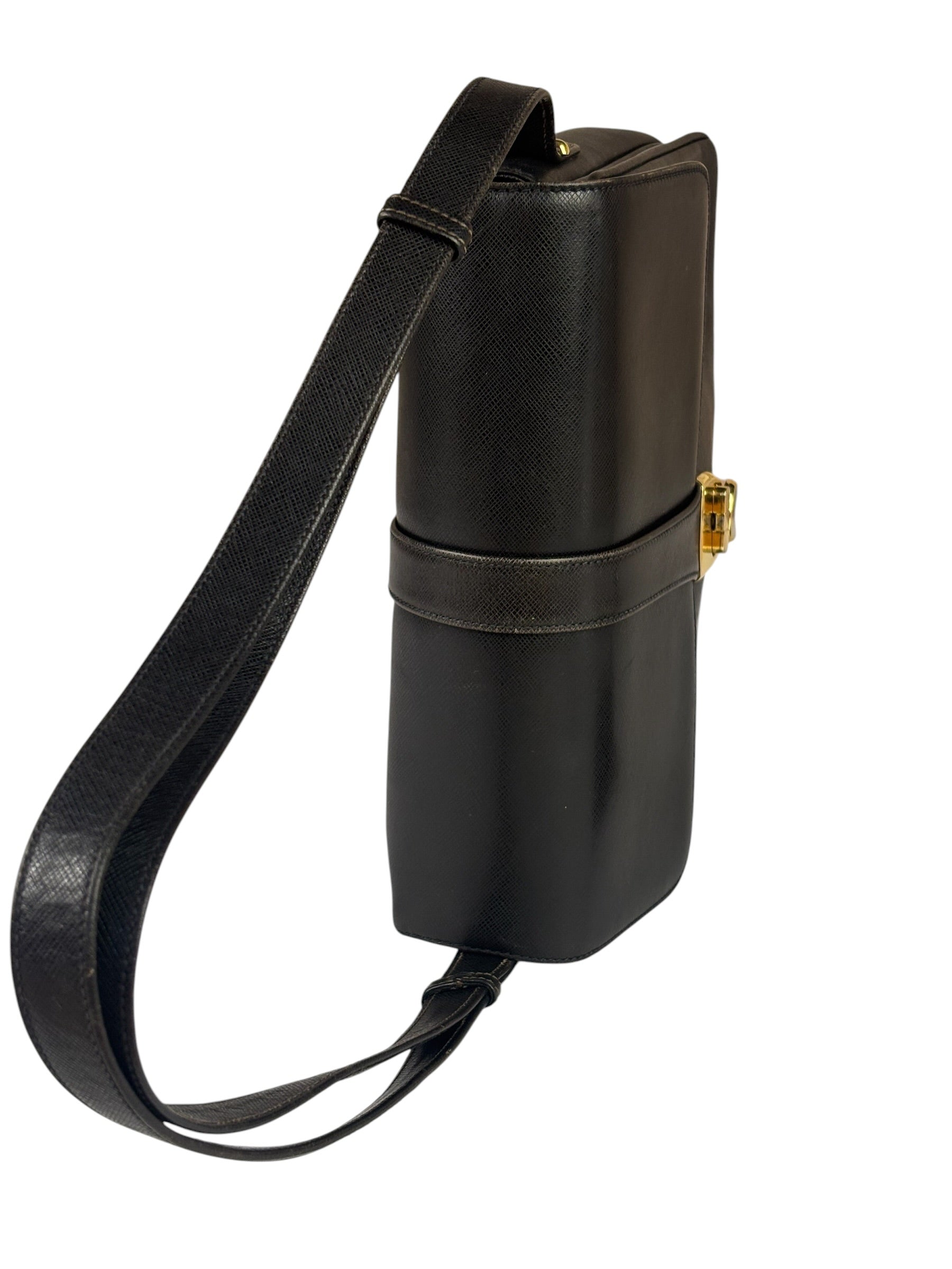 Gucci Black Leather Flap Bag