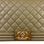 Chanel Olive Green Quilted Caviar Boy Flap Bag 2017