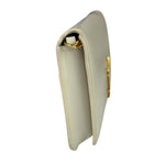 YSL Beige Leather Cassandre Flap Phone Holder