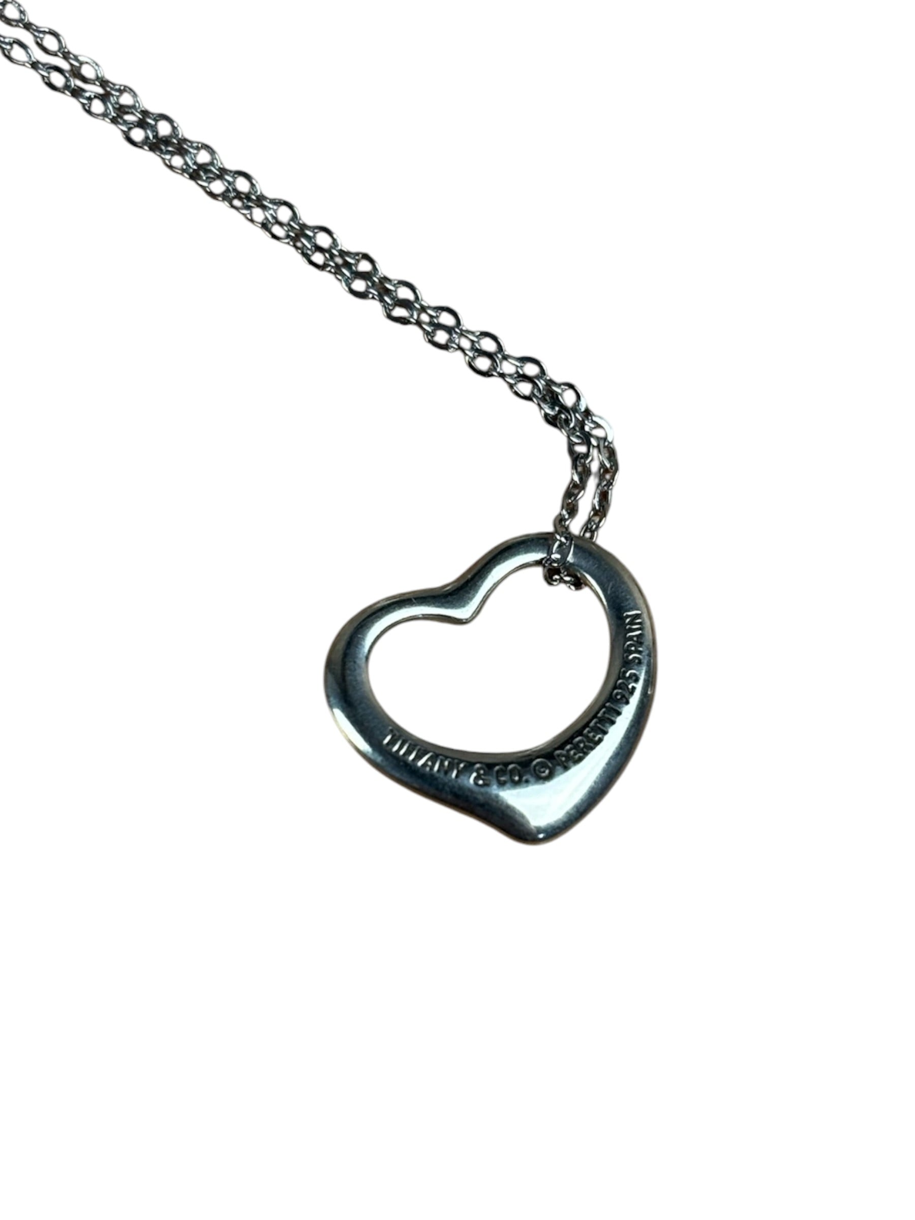 Tiffany & Co. Vintage Silver Open Heart Necklace