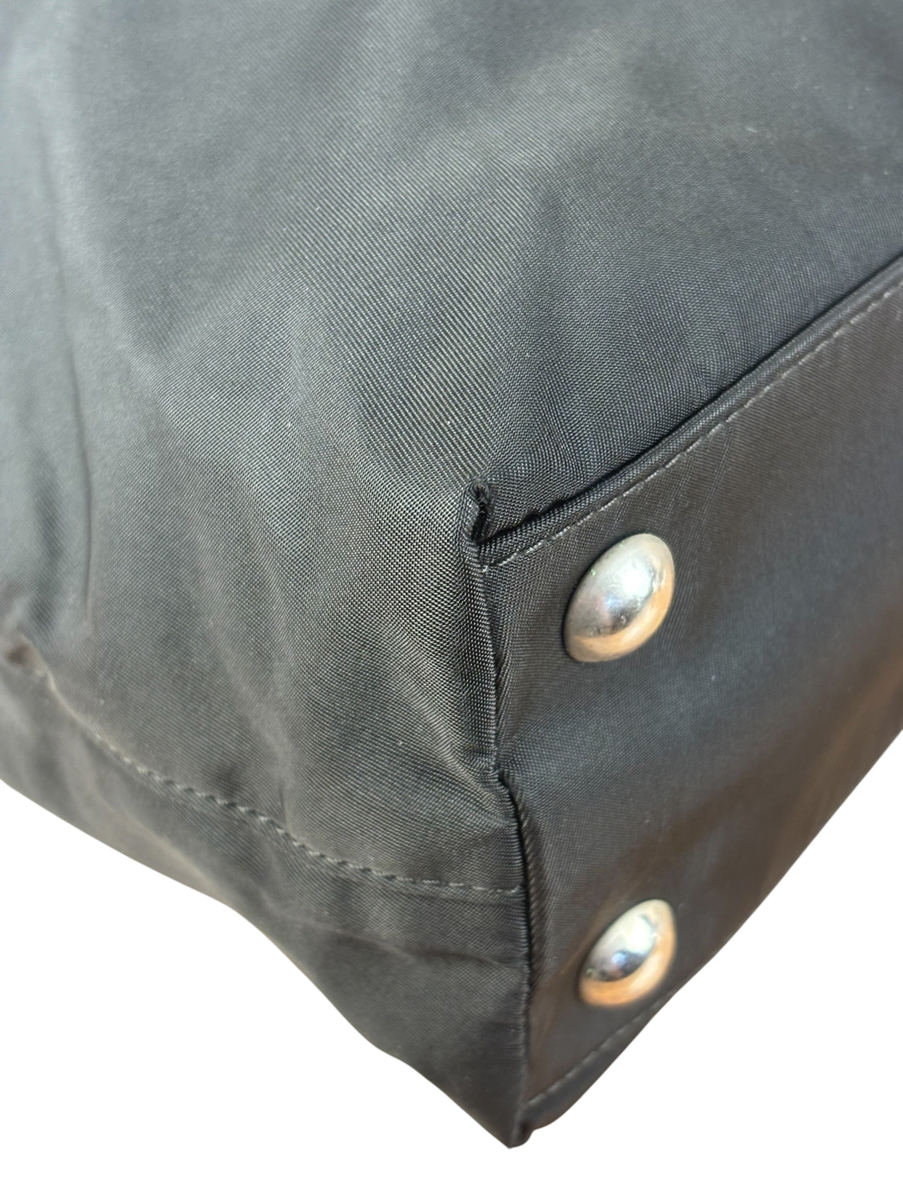 Prada Black Tessuto Nylon Leather Trim Hand Bag