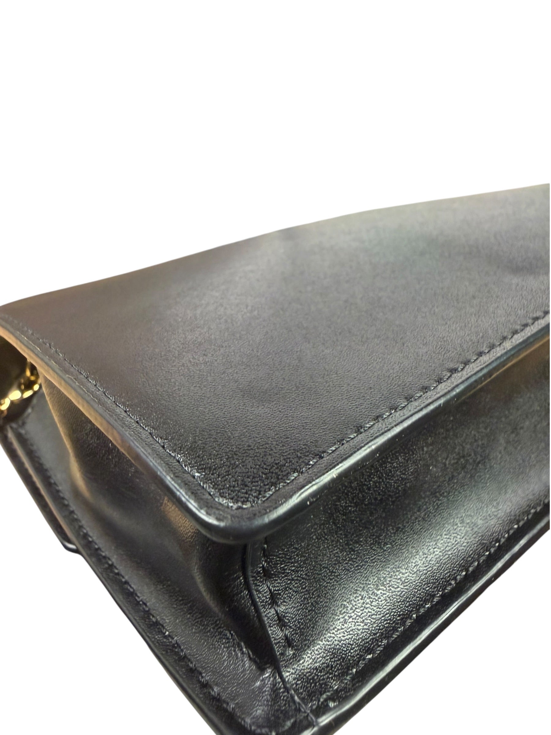 Fendi Black Leather Envelope Wallet On Chain