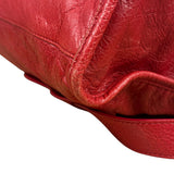 Balenciaga Red Leather Moto City Shoulder Bag Medium