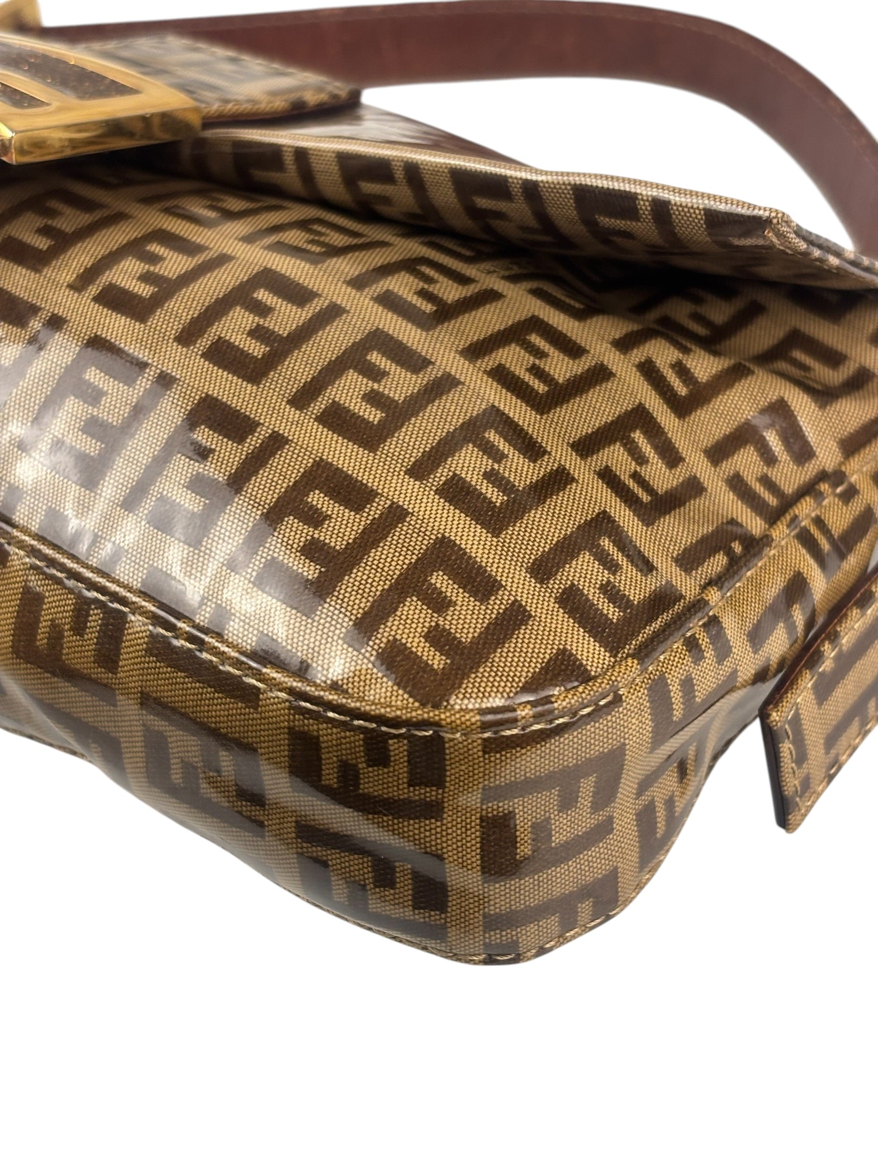 Fendi Brown PVC Zucca Baguette