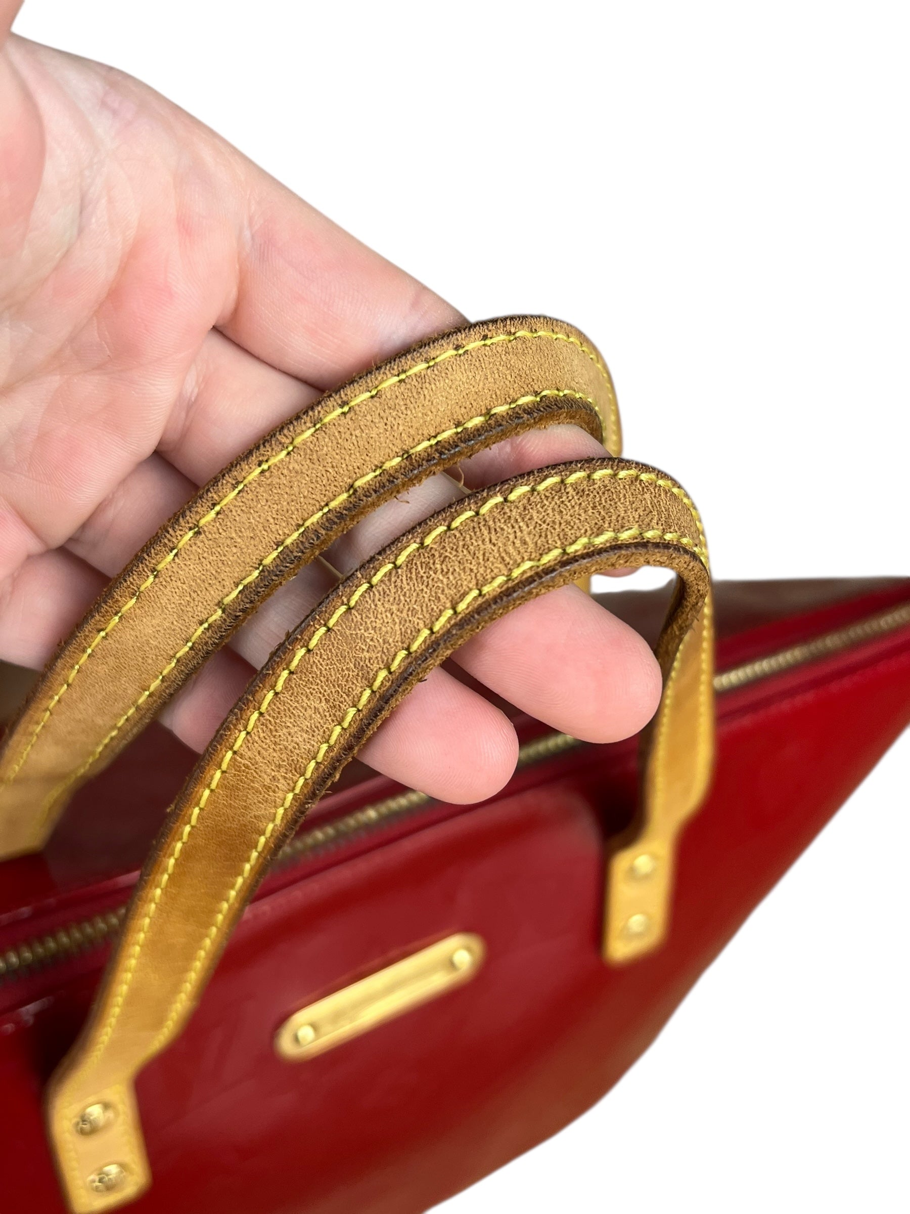 Louis Vuitton Red Monogram Vernis Bellevue Handbag