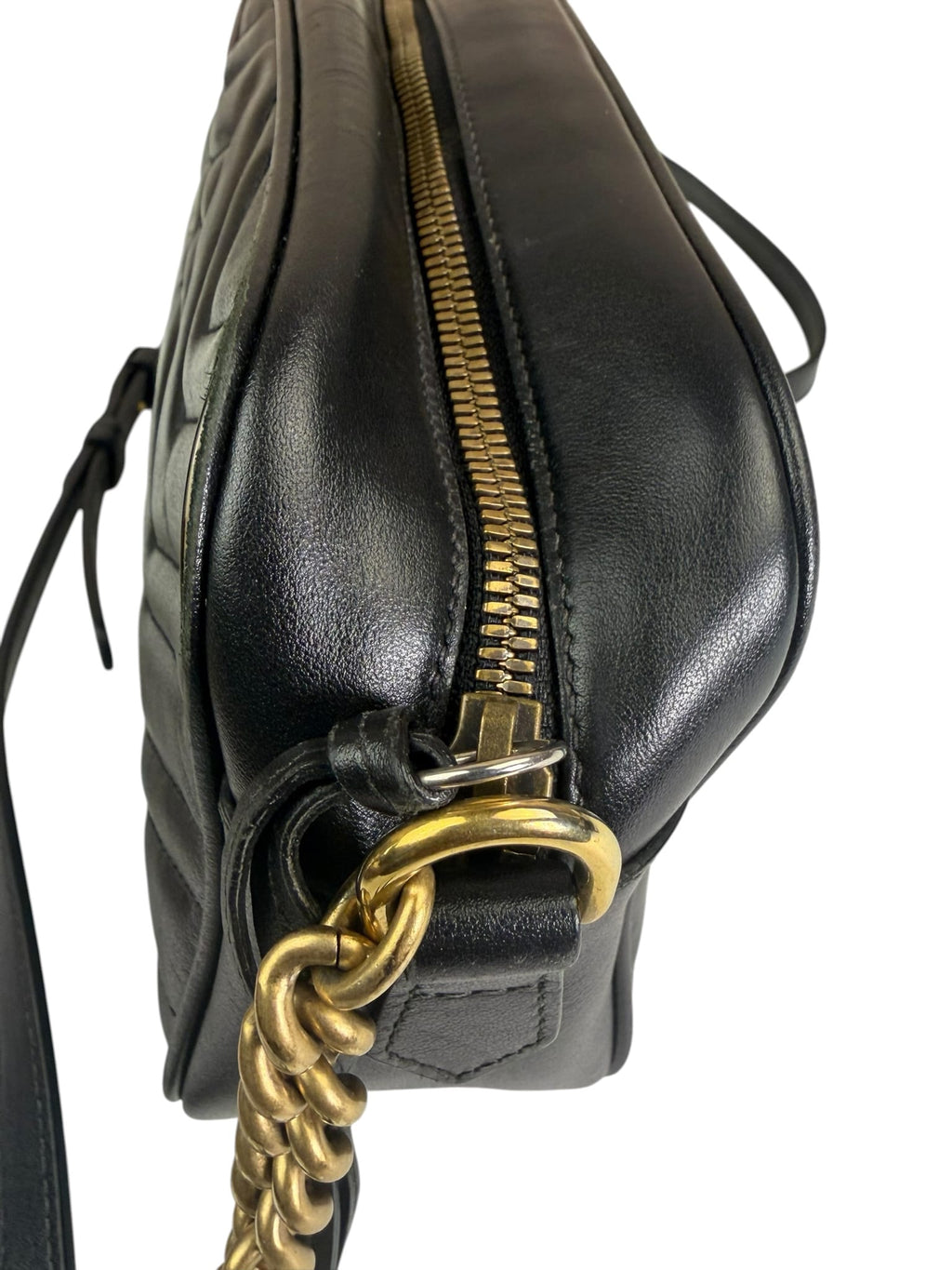 Gucci Black Leather Mormont Matelassè Camera Bag
