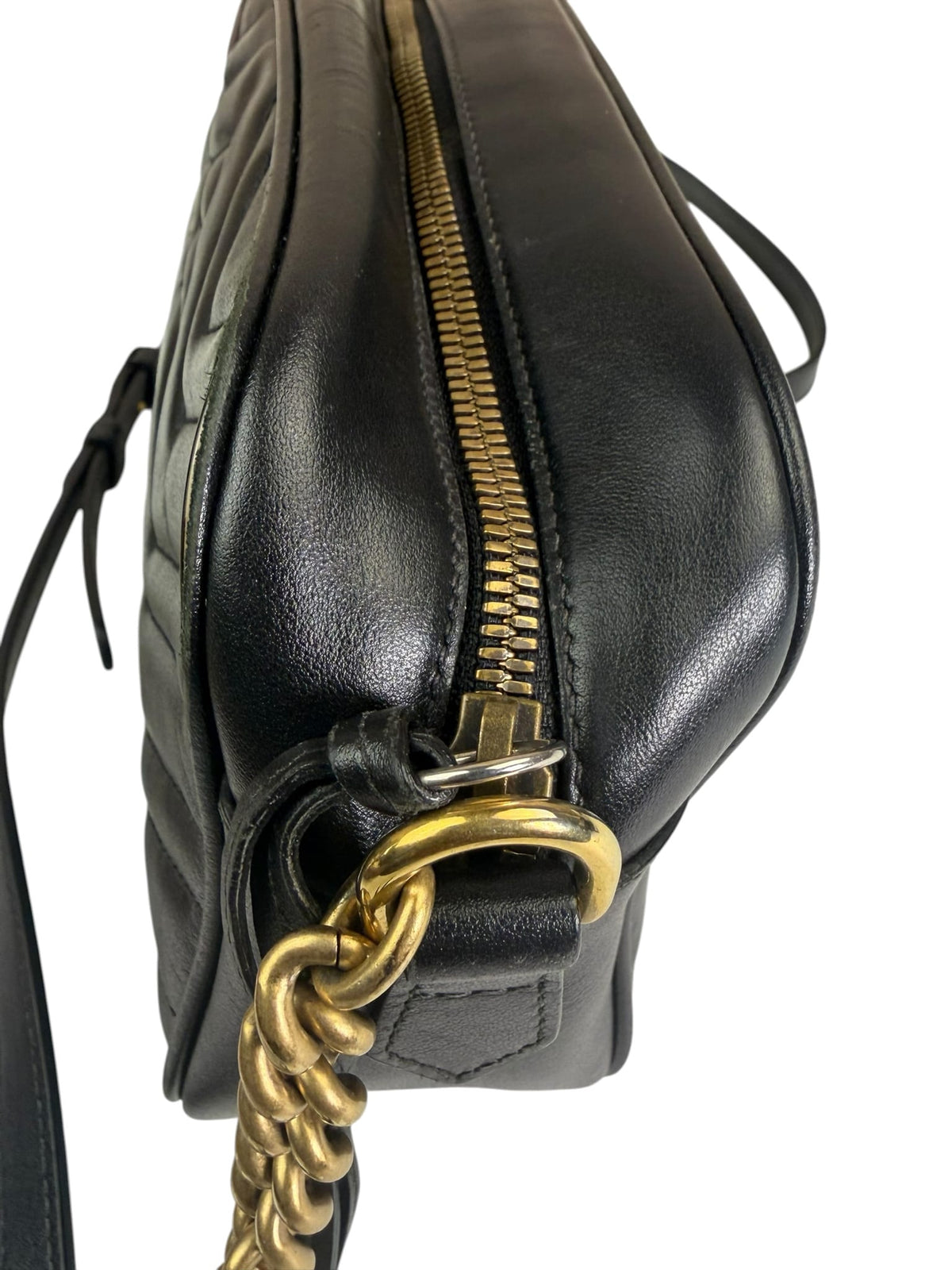 Gucci Black Leather Mormont Matelassè Camera Bag