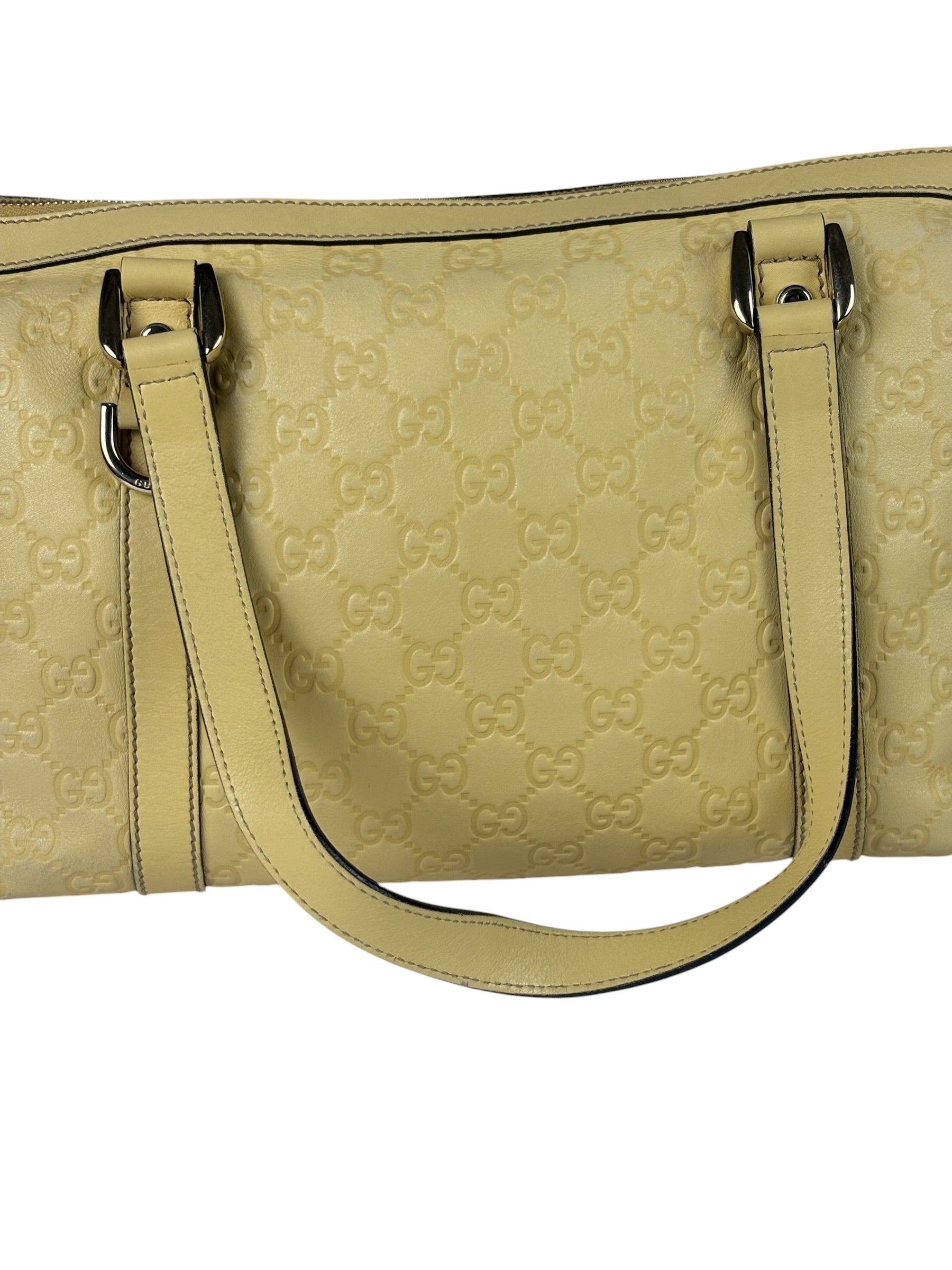 Gucci Yellow Leather GG Abbey Shoulder Bag