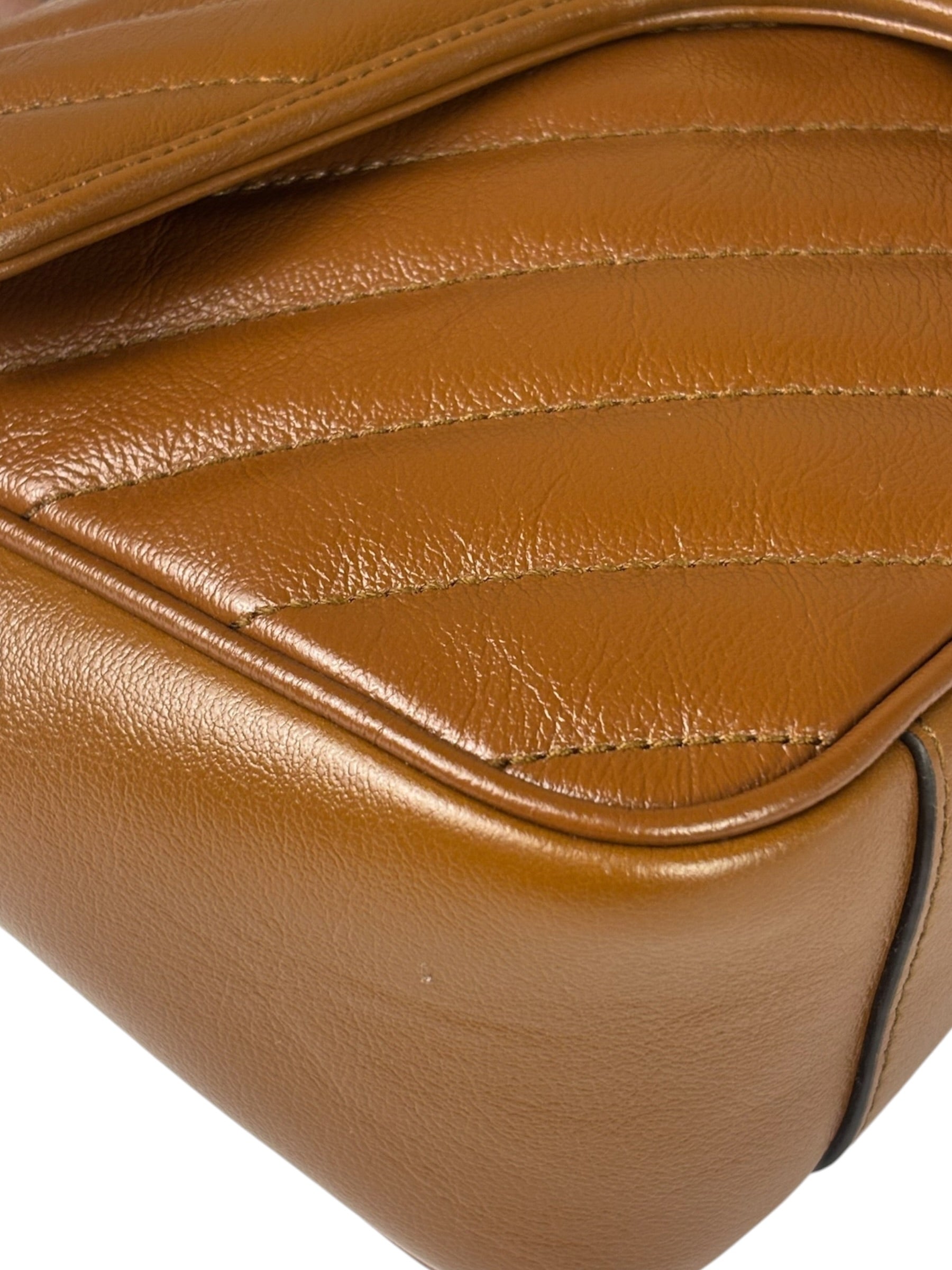 Gucci Brown Leather Marmont Shoulder Bag
