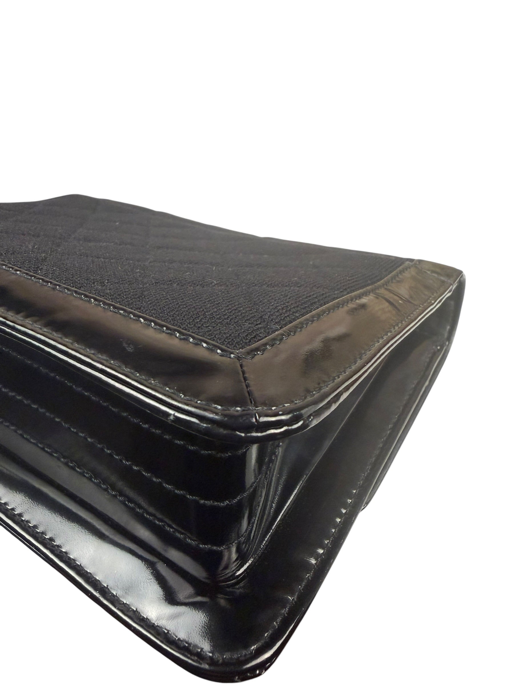 Chanel Black Patent Leather Trim Reissiue Flap Bag 2000