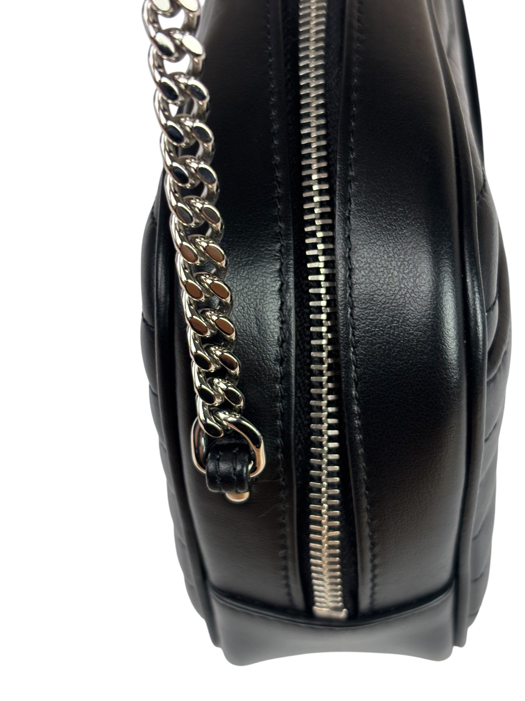 Yves Saint Laurent Black Leather Mini Lou Camera Bag