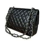Chanel Black Caviar Quilted Leather Classic Jumbo Double Flap Bag 2011