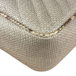 Gucci GG Beige Raffia Marmont Snakeskin Trim Flap Bag