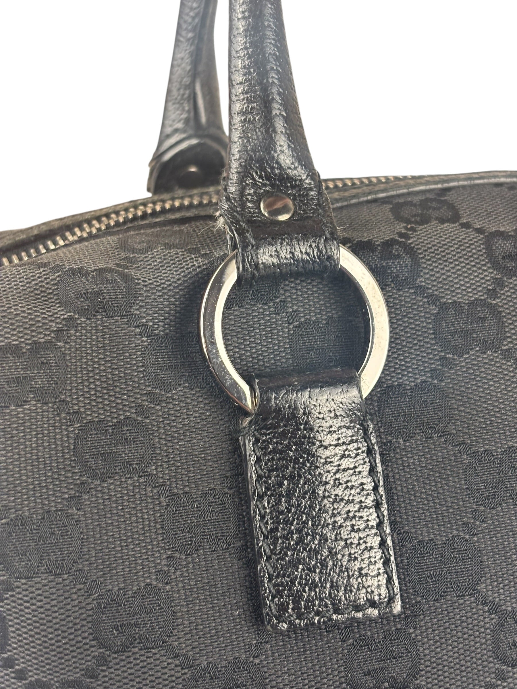 Gucci Black GG Canvas Monogram Hand Bag