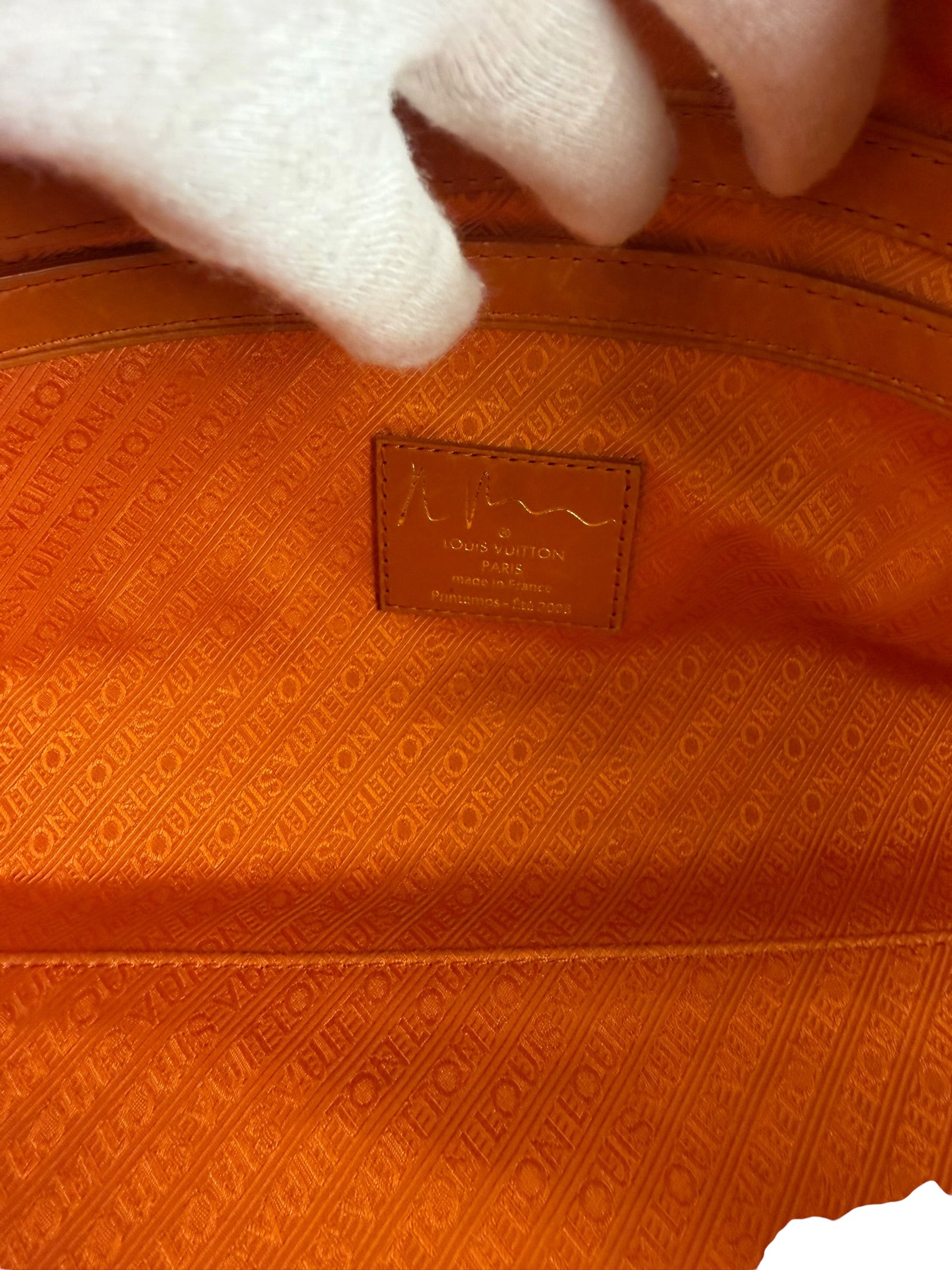 Louis Vuitton Richard Prince Orange Vinyl Canvas Monogram Hand Bag PM