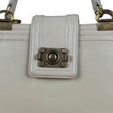 Chanel Ivory Leather Large Jetsetter Boy 2Way Handbag 2011