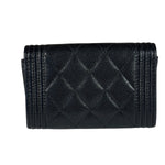 Chanel Black Calfskin Quilted Flap Coin/Card Holder