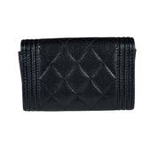 Chanel Black Calfskin Quilted Flap Coin/Card Holder