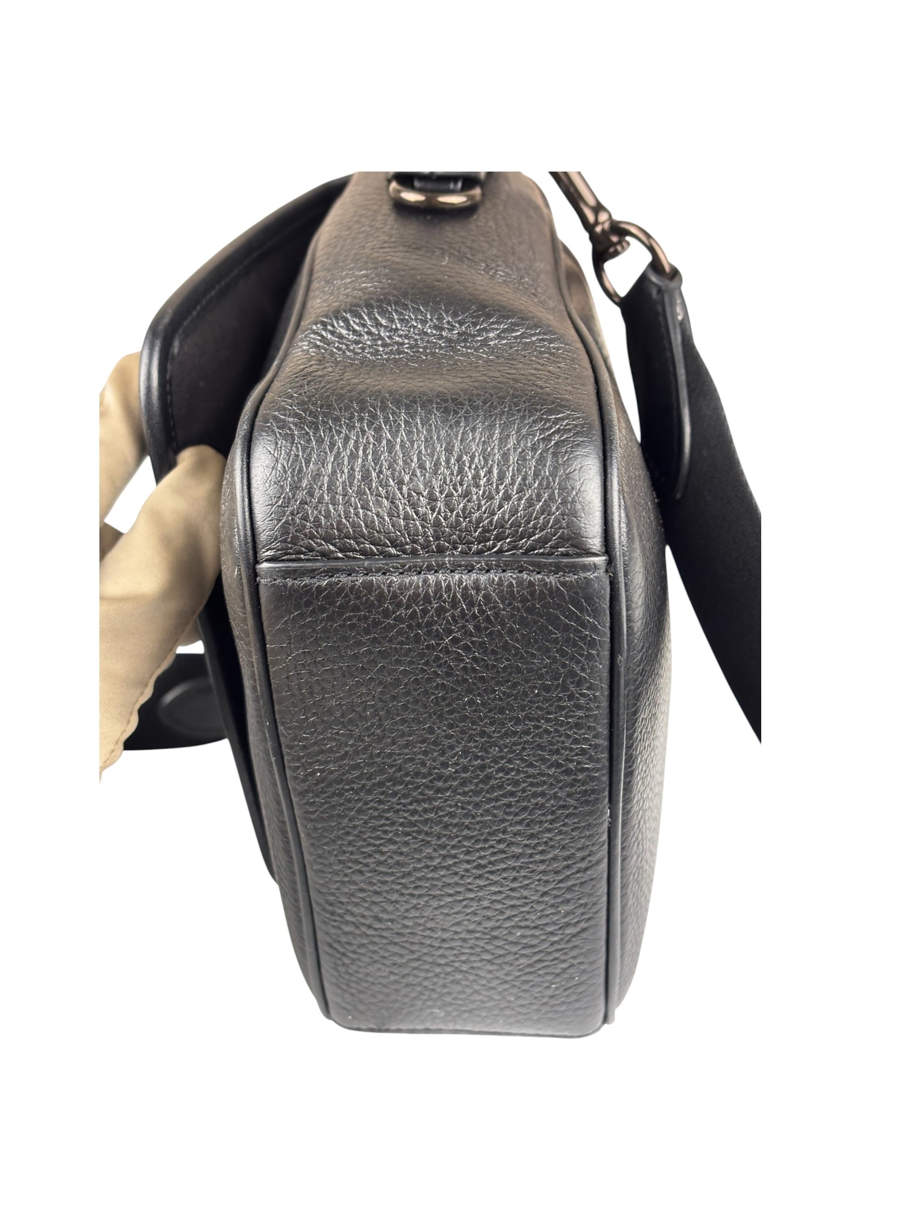 Coach Black Pebbled Leather Lucas Crossbody Bag