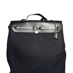 Hermes Black Toile Herbag 39 Handbag