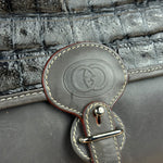 Gucci Vintage Grey Leather Flap Clutch