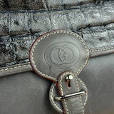 Gucci Vintage Grey Leather Flap Clutch