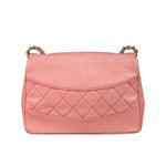 Chanel Vintage Pink Quilted Leather Trapezoid Flap Bag