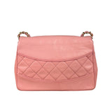 Chanel Vintage Pink Quilted Leather Trapezoid Flap Bag
