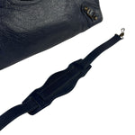 Balenciaga Navy Lambskin Moto Work Two-Way Bag