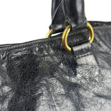 Prada Vintage Black Shine Leather Vitello Daino Tote