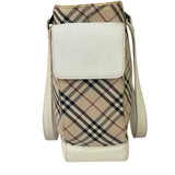 Burberry White Leather Trim Nova Check Shoulder Bag