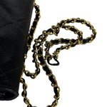 Chanel Vintage Black Lizard Leather Chain Flap Bag 1987
