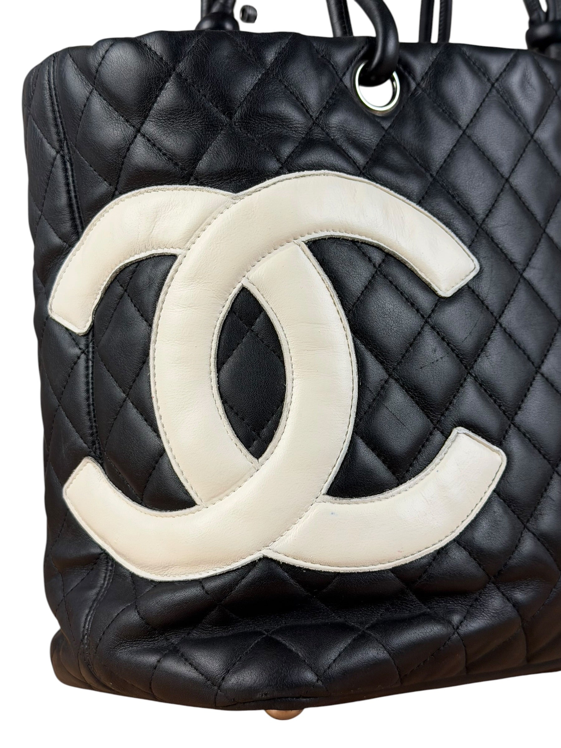Chanel Black Leather Cambon Ligne Tote 2003