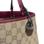 Gucci Vintage GG Canvas Pink Trim Shoulder Bag