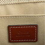Chloe Brown Leather Trim/Linen Canvas Woody Small Tote