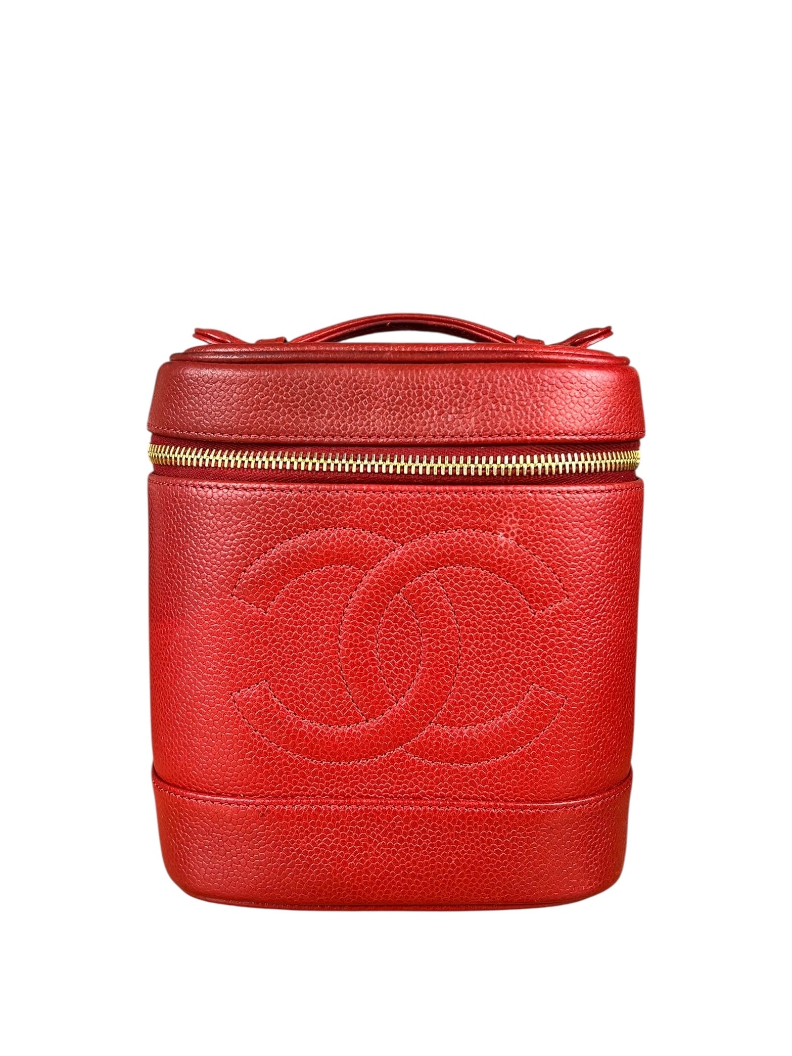 Chanel Red Caviar Vanity Cosmetic Case