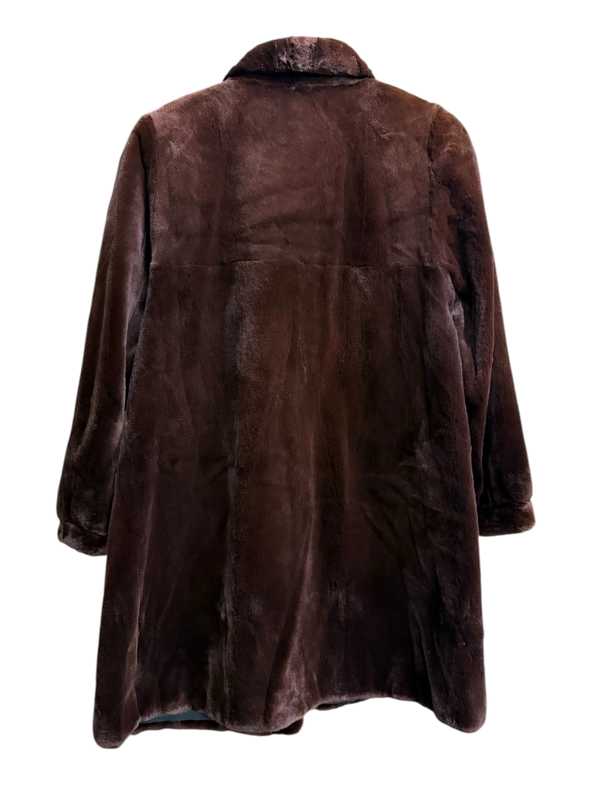 Vintage Saga Brown Ranched Mink Fur Long Coat