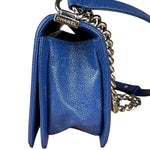 Chanel Blue Chevron Caviar Medium Boy Bag 2019